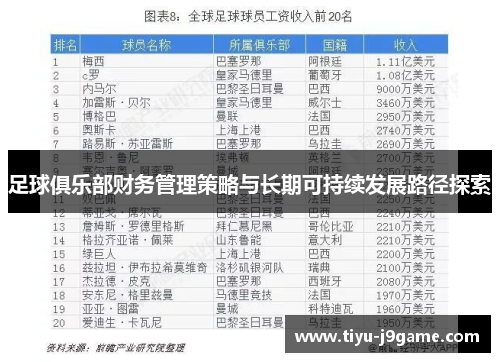 足球俱乐部财务管理策略与长期可持续发展路径探索