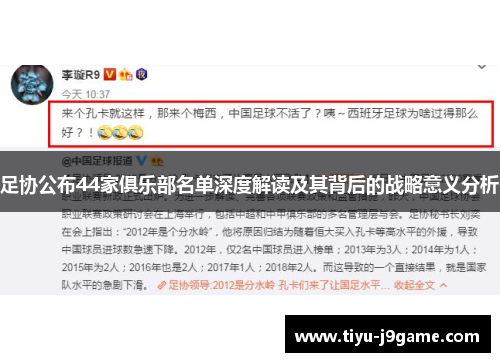 足协公布44家俱乐部名单深度解读及其背后的战略意义分析